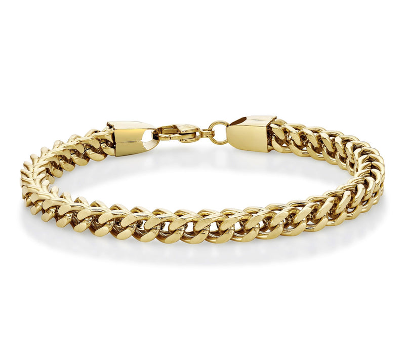 LYNX Men's Stainless Steel Foxtail Necklace & Bracelet Set — View 3