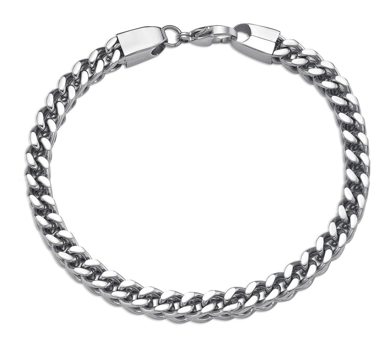 LYNX Men's Stainless Steel Cross Necklace & Bracelet Set — View 4
