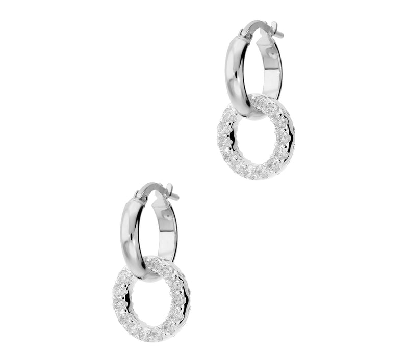 Diamonique Italia Reversible Hoop Dangle Earrings — Main view