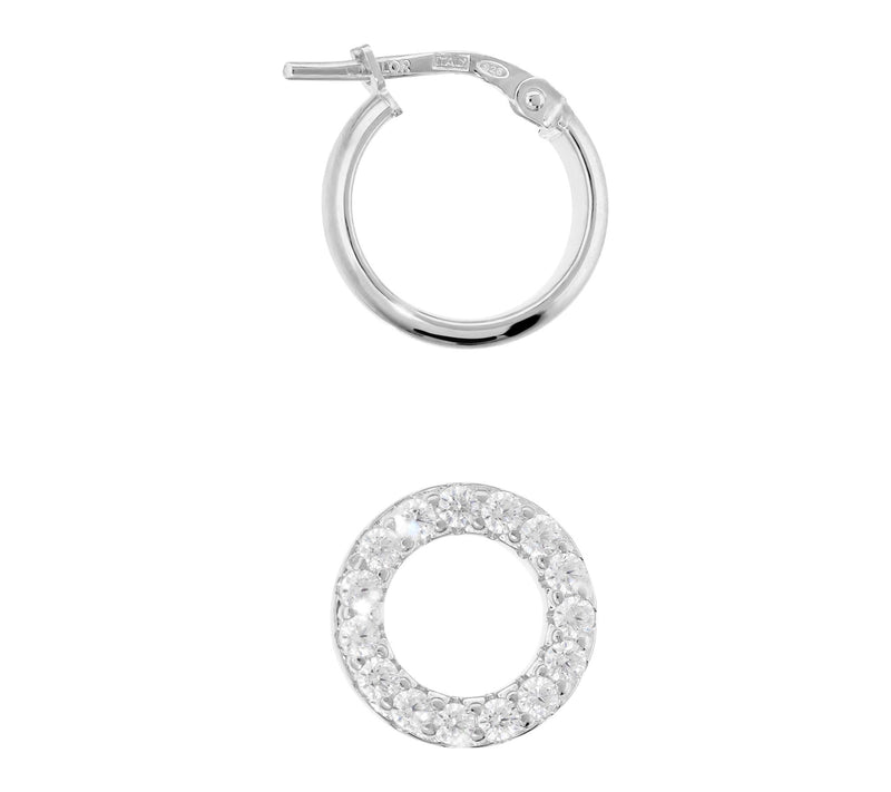 Diamonique Italia Reversible Hoop Dangle Earrings — View 3