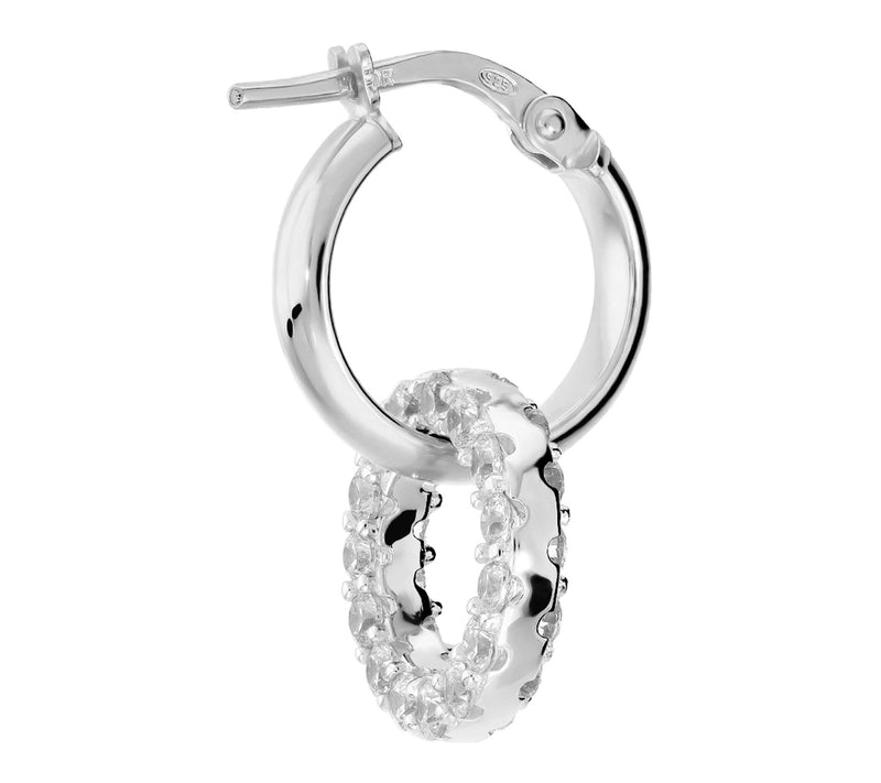Diamonique Italia Reversible Hoop Dangle Earrings — View 2