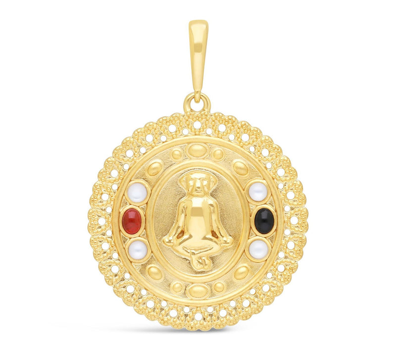 Goddaughters 14K  Clad Zen Dog Gemstone Medallion Enhancer — Main view
