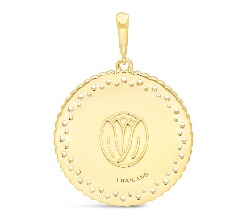 Goddaughters 14K  Clad Zen Dog Gemstone Medallion Enhancer — View 3