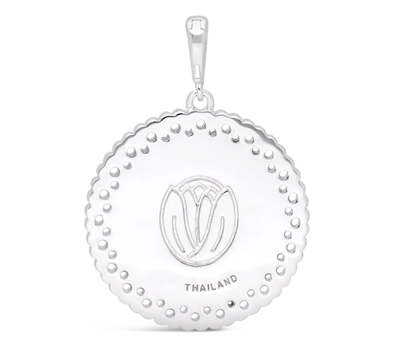Goddaughters Sterling Zen Dog Gemstones Medallion Enhancer — View 3