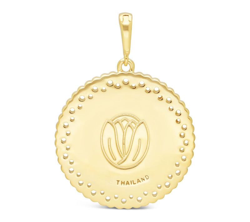 Goddaughters 14K Gold Clad Zen Lion Medallion Enhancer — View 3