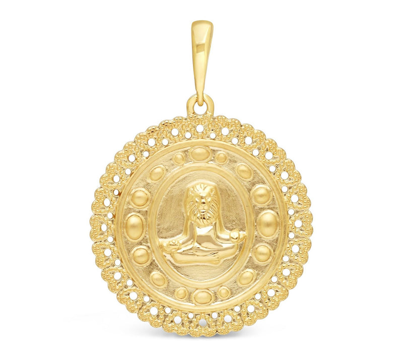 Goddaughters 14K Gold Clad Zen Lion Medallion Enhancer — View 8