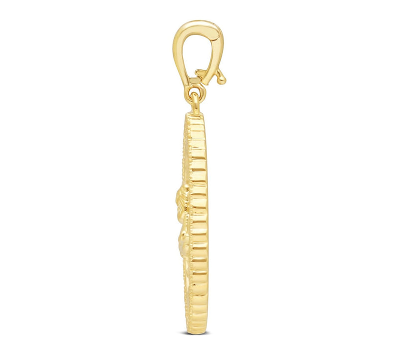 Goddaughters 14K Gold Clad Zen Lion Medallion Enhancer — View 2