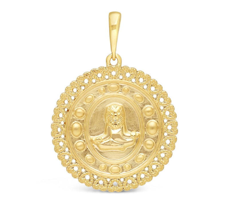 Goddaughters 14K Gold Clad Zen Lion Medallion Enhancer — Main view