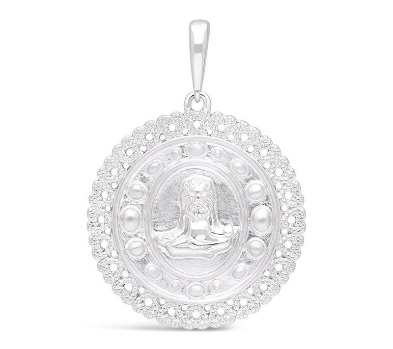 Goddaughters Sterling Silver Zen Lion Medallion — Main view
