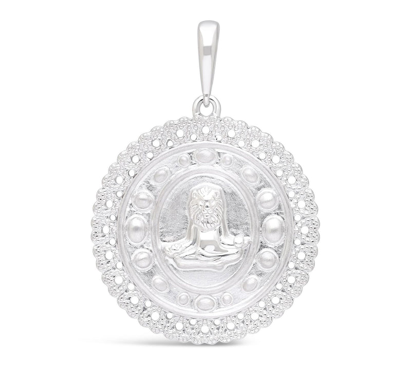 Goddaughters Sterling Silver Zen Lion Medallion — View 7
