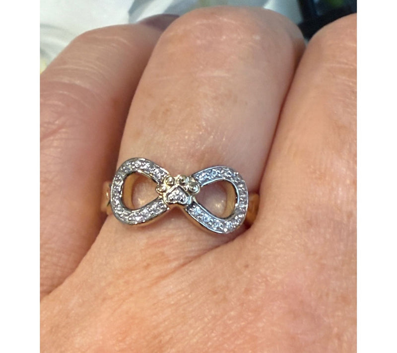 Goddaughters 14K Gold Clad White Topaz InfinityPaw Ring — View 5