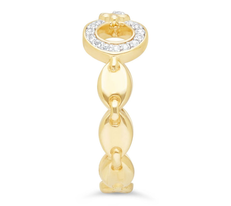 Goddaughters 14K Gold Clad White Topaz InfinityPaw Ring — View 2