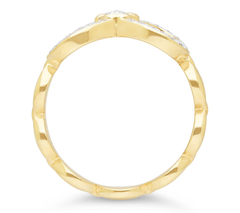 Goddaughters 14K Gold Clad White Topaz InfinityPaw Ring — View 3