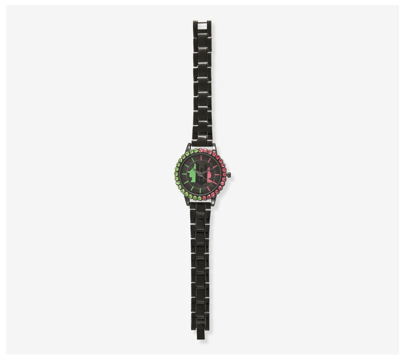 Wicked Women's Gunmetal Green & Pink Crystal Dial Watch — View 2