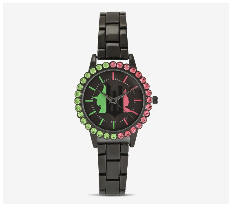 Wicked Women's Gunmetal Green & Pink Crystal Dial Watch — Main view