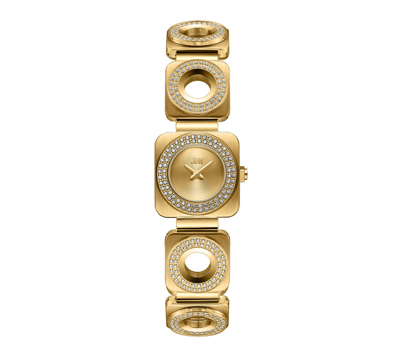 JBW Women's Chasm Crystal 18K Gold Plated Open Link Watch — View 5