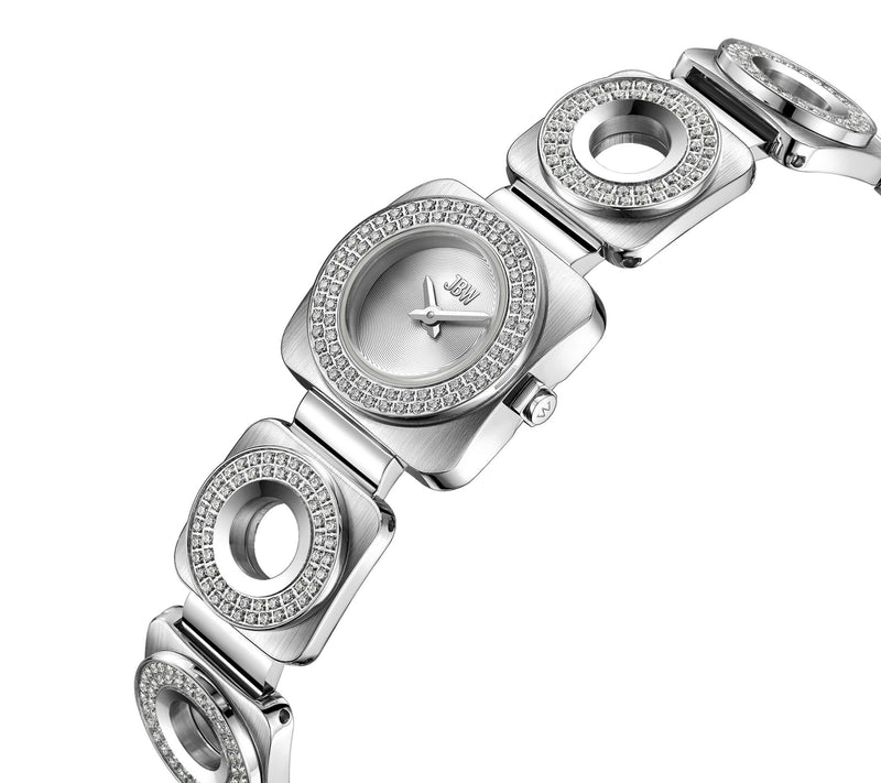 JBW Women's Chasm Stainless Steel Crystal Open Link Watch — View 2