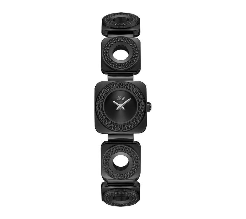 JBW Women's Chasm Black IP Stainless Crystal Op en Link Watch — Main view