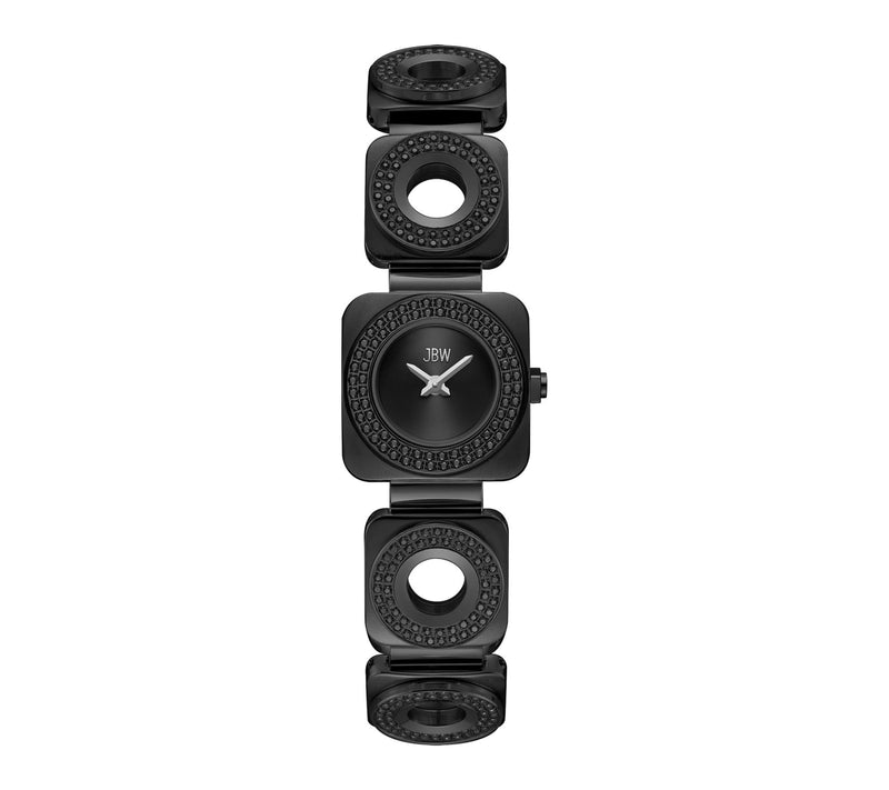JBW Women's Chasm Black IP Stainless Crystal Op en Link Watch — View 5
