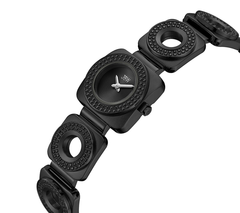 JBW Women's Chasm Black IP Stainless Crystal Op en Link Watch — View 2