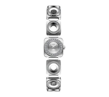 JBW Women's Petite Chasm Stainless Crystal Open  Link Watch