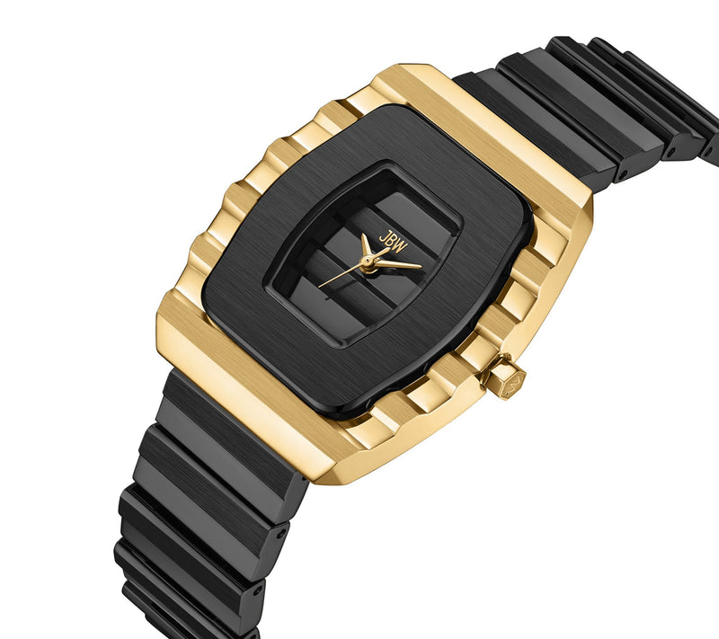 JBW Men's Atlas Two-Tone 18K Gold Plated & Black IP Watch — View 2