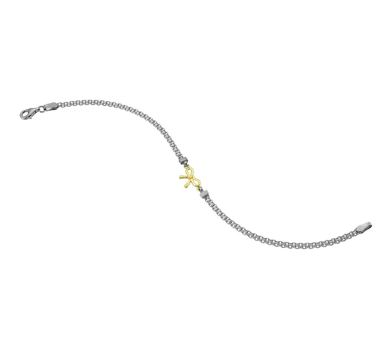 Silver Style Two-Tone Bow Bismark Bracelet, Sterling — View 2