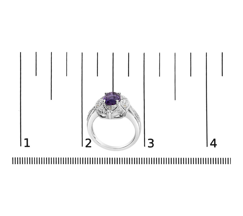 Haus of Brilliance Amethyst & Diamond Cocktail Ring, Sterling — View 5