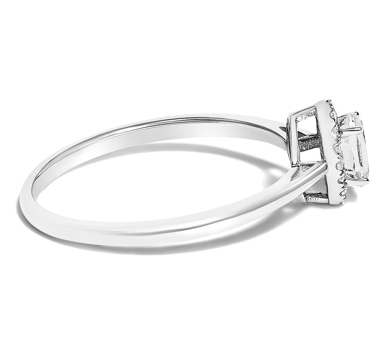 Haus of Brilliance White Topaz & Diamond Halo Ring, 10K Gold — View 2