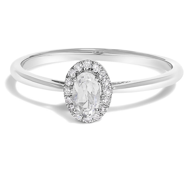 Haus of Brilliance White Topaz & Diamond Halo Ring, 10K Gold — View 7