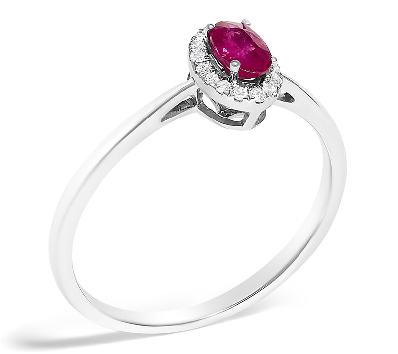 Haus of Brilliance Ruby & Diamond Halo Ring, 10K Gold — View 3