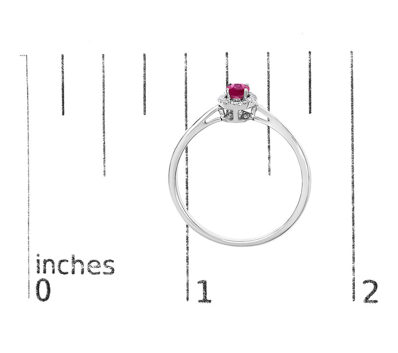 Haus of Brilliance Ruby & Diamond Halo Ring, 10K Gold — View 5