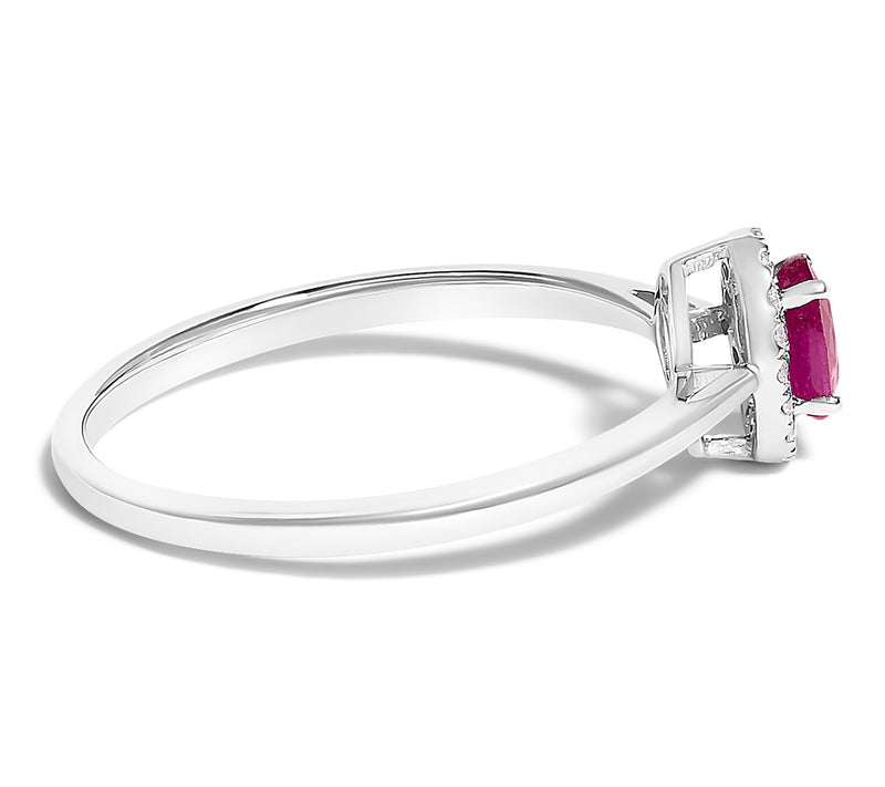 Haus of Brilliance Ruby & Diamond Halo Ring, 10K Gold — View 2