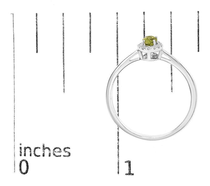 Haus of Brilliance Peridot & Diamond Halo Ring,10K Gold — View 5