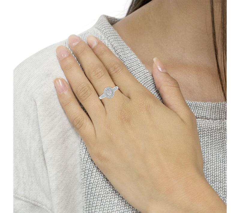 Haus of Brilliance 0.30 cttw Diamond Cocktail Ring, Sterling — View 4