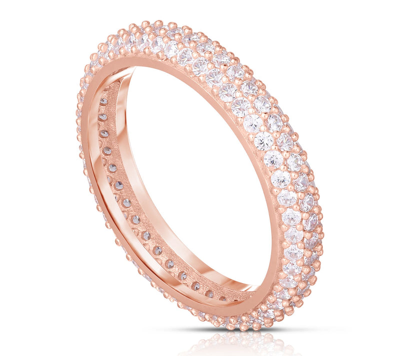 Sterlina Silver Thin Pave Band Ring, Sterling — View 8