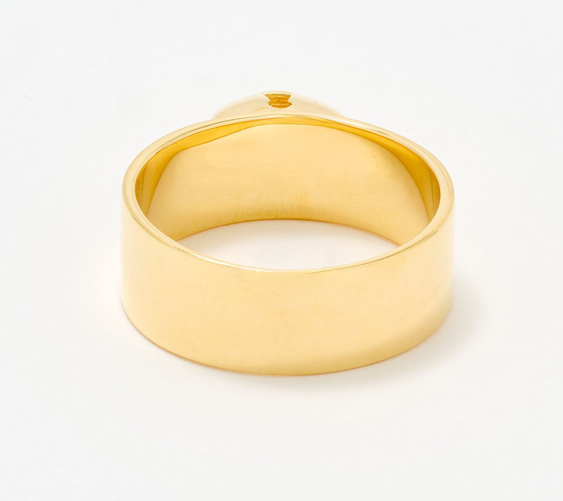 UltraFine 950 Silver Dangle Heart Band Ring — View 3