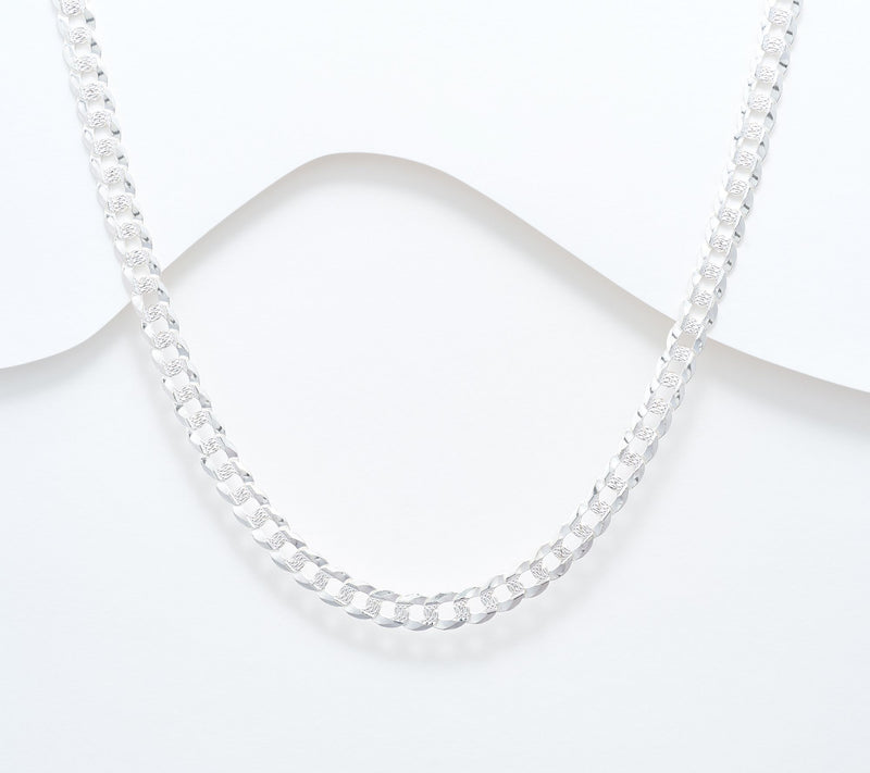 UltraFine 950 Silver Flat Curb 20" Necklace — View 6