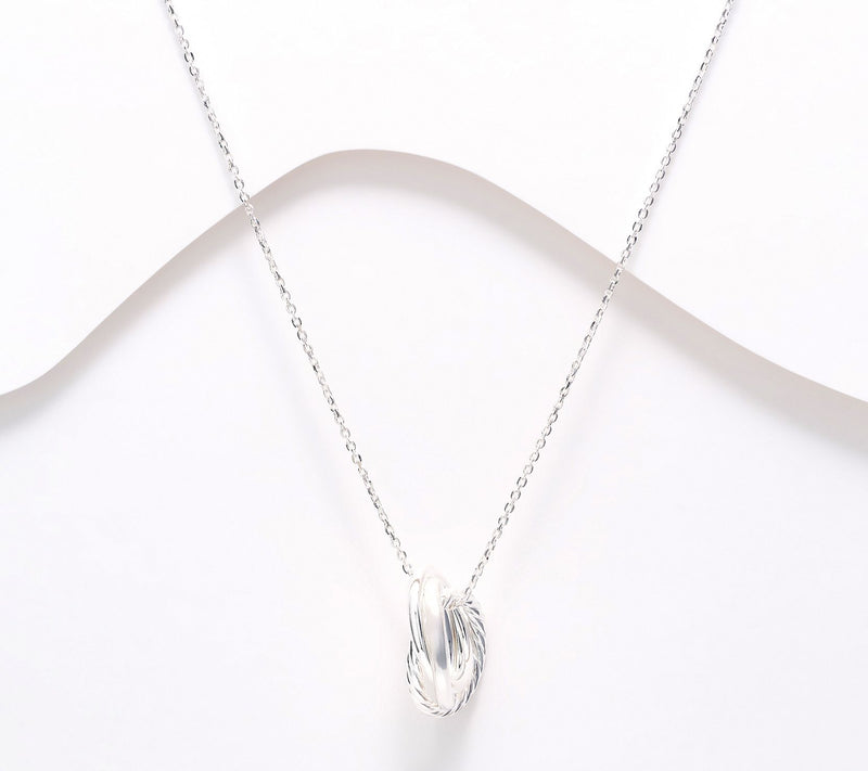 UltraFine 950 Silver Infinity Circle Necklace — View 7