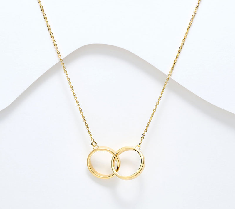 UltraFine 950 Silver Interlocking Diamond Cut Circle Necklace — Main view