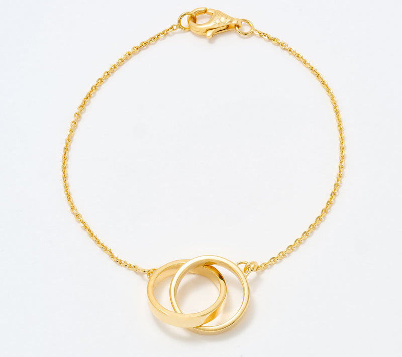 UltraFine 950 Silver Interlocking Diamond Cut Circle Bracelet — Main view