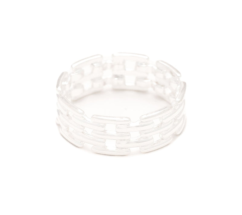 UltraFine 950 Silver Link Detailed Band Ring — View 6