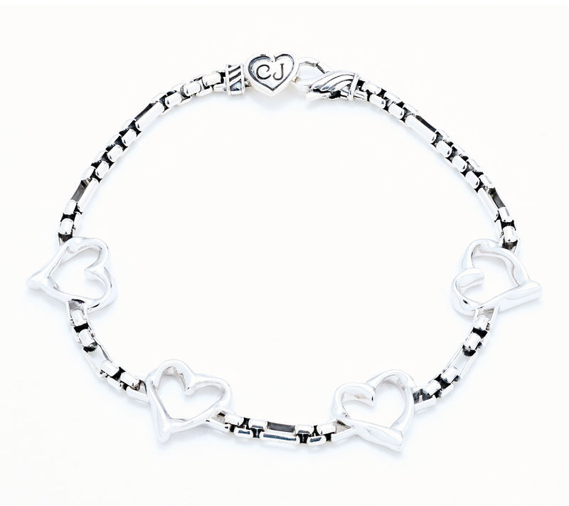 Christian James by Scott Grimes Sterling Ripple Heart Luciano Bracelet — Main view