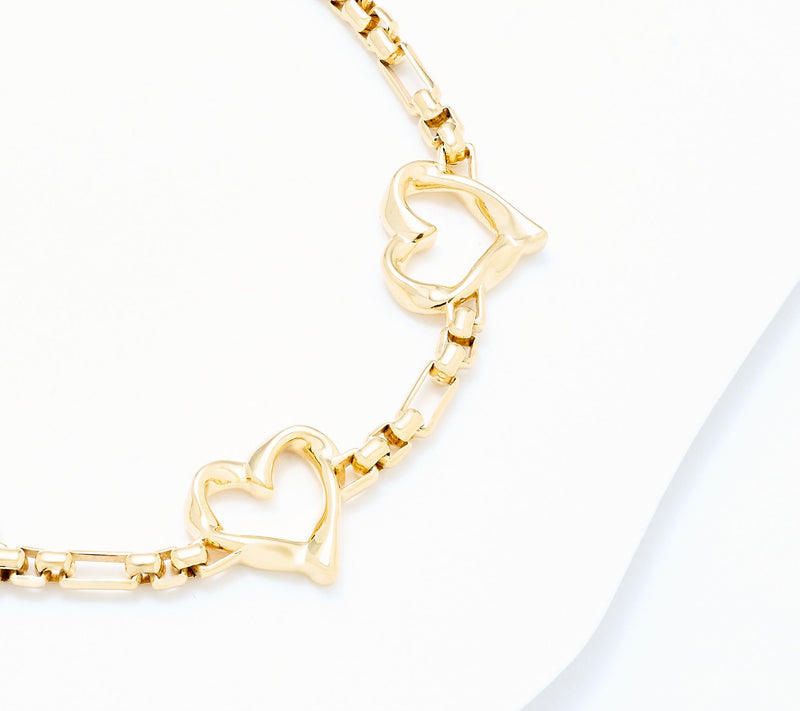 Christian James by Scott Grimes 14K Clad Ripple Heart Luciano Bracelet — View 2