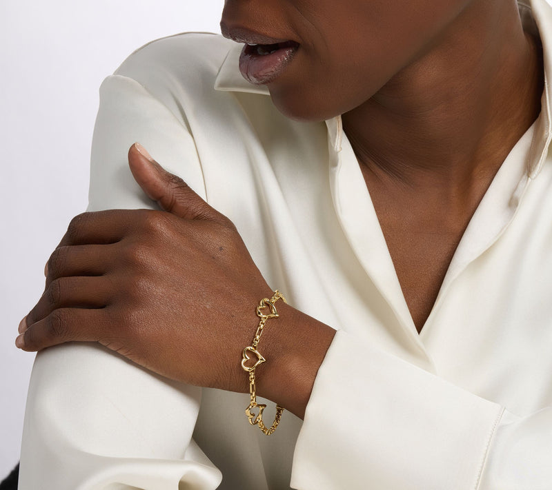 Christian James by Scott Grimes 14K Clad Ripple Heart Luciano Bracelet — View 6