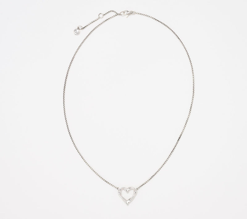 Christian James by Scott Grimes Sterling Silver Ripple Heart Necklace — View 2