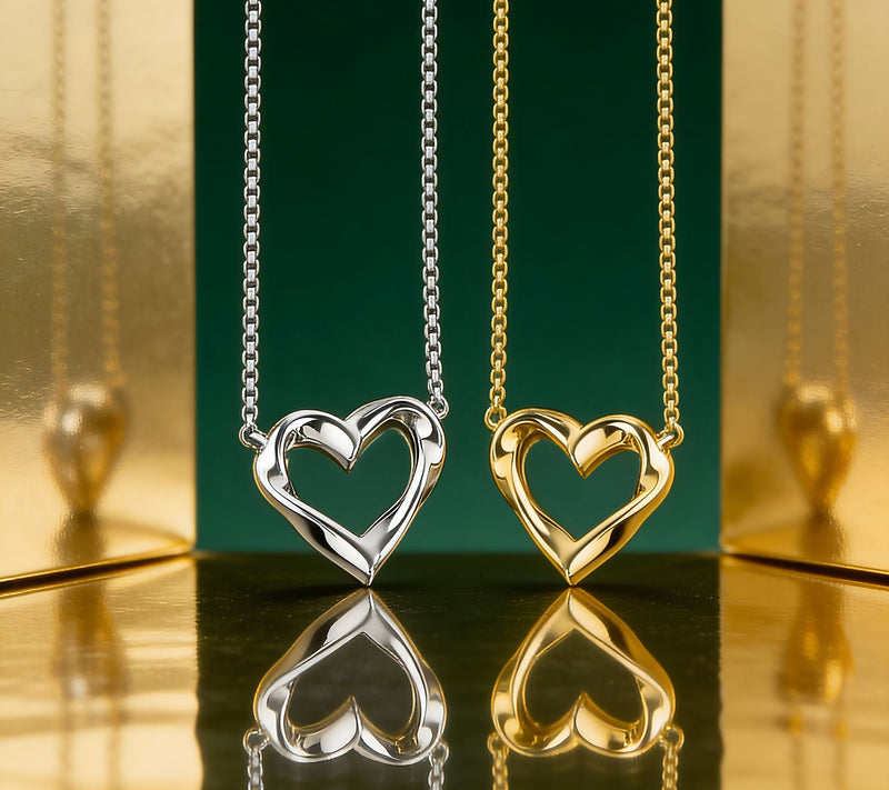 Christian James by Scott Grimes Sterling Silver Ripple Heart Necklace — View 8