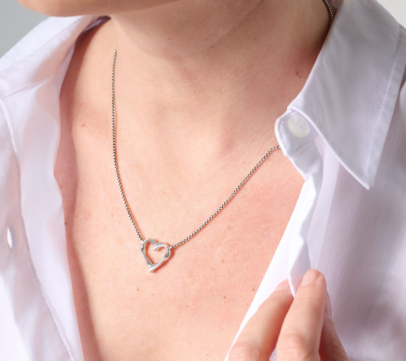 Christian James by Scott Grimes Sterling Silver Ripple Heart Necklace — View 4