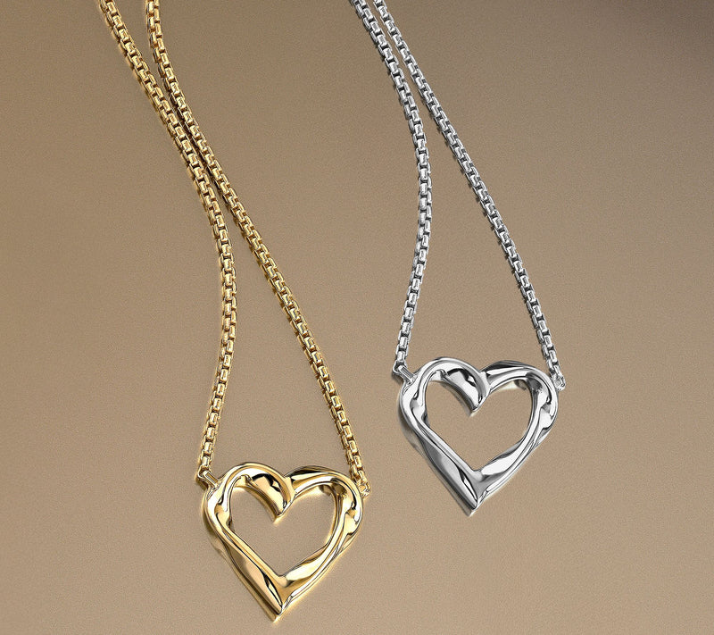 Christian James by Scott Grimes Sterling Silver Ripple Heart Necklace — View 6