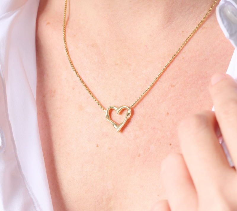Christian James by Scott Grimes 14K Gold Clad Ripple Heart Necklace — View 4